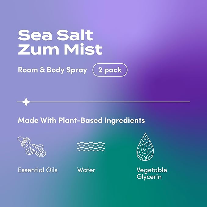 Zum by Indigo Wild Sea Salt Trio: Plant-Based Laundry Soap (64 fl oz), Goat's Milk Soap Bar (3 oz, 3 Pack), and Mist Room and Body Spray (4 fl oz, Pack of 2)