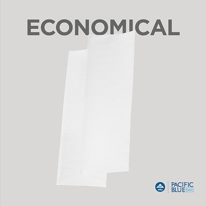 Pacific Blue Basic Recycled Multifold Paper Towels (Previously Branded Envision) by GP PRO (Georgia-Pacific), White, 24590, 250 Towels Per Pack, 16 Packs Per Case (4000 Total), 9.20'' x 9.44