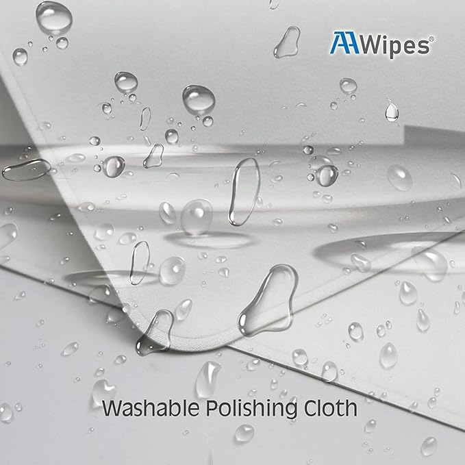 AAwipes Polishing Cloths 10 Packs (6.3" X 6.3", White, 320GSM, Superfine) Compatible with Apple iPhone, iPad, MacBook, iWatch, Soft & Nonabrasive 2-Layer Microfiber Cleaning Cloths (X3603)