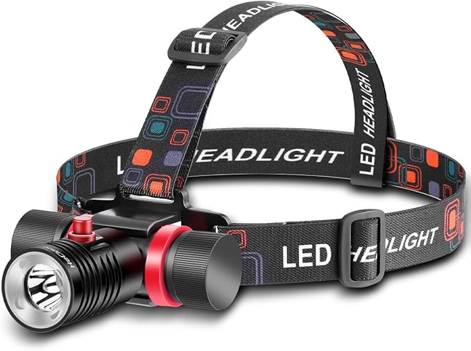 Scuba Dive Light 2000LM Super Bright Rechargeable Underwater Flashlight with IPX8 Waterproof, 3 Modes & USB Charging, Professional LED Diving Headlamp for Snorkeling, Caving, and Scuba Diving