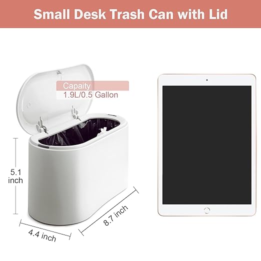 Tiny Garbage can with lid 2 pcs & Trash Bags 270 pcs
