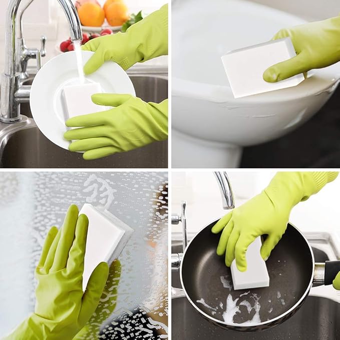 Magic Cleaning Sponges Eraser Sheets，White Melamine Sponge Wipes for Furniture, Kitchenware, Shoe