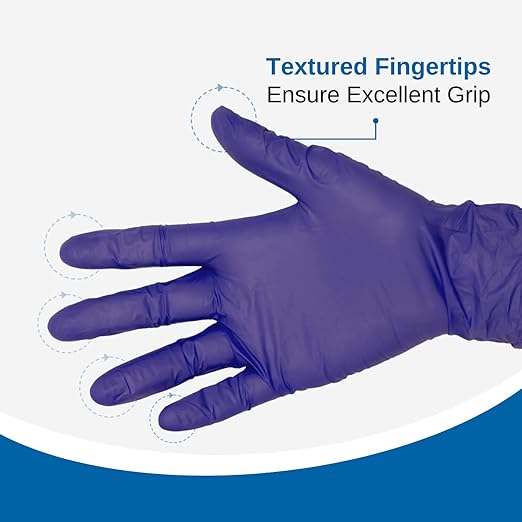 HCS Bulk Nitrile Gloves - (2500/Case) Chemo Protection, Medical Gloves Disposable - Latex-Free Rubber Glove - 4 Mil Nitrile Exam Disposable Glove - Dark Purple, Small