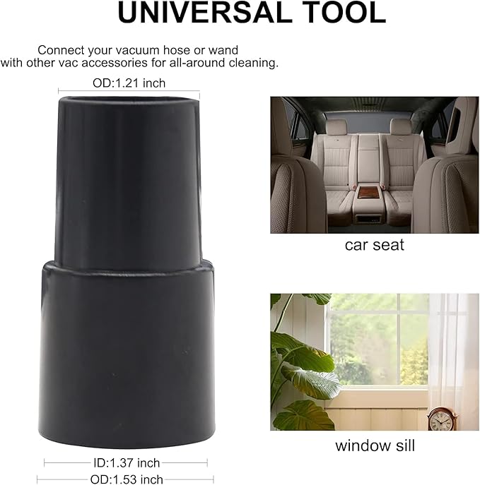 Household Vacuum Attachments for Shop Vac Accessories 1", 1 1/4'', 1 3/8'', 1 1/2'', 1 7/8" Diameter - Vacuum Hose Adapter, 1 1/4" Vacuum Brush Flexible Crevice for Vacuum 10 Gallon and below