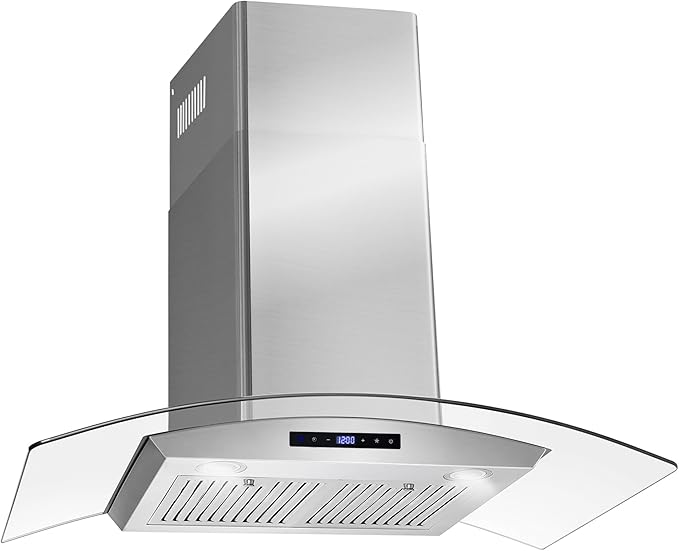 COSMO COS-668AS900 36 in. Vista Collection 380 CFM Ducted Wall Mount Range Hood, Touch Controls, LED Lights, Stainless Steel