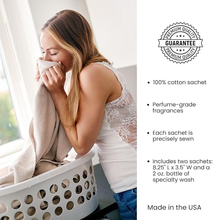 Le Blanc® White Flowers Double Pack Dryer Sachet - Luxury Scented Fabric Sachet for Your Dryer (1 Pack)