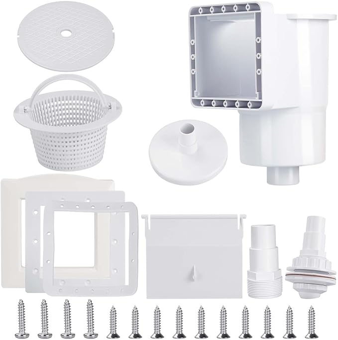 Upgraded SP1091LX Above Ground Pool Skimmer，Pool Skimmer，Thru-Wall Skimmer,Above Ground Pool Skimmer（with Accessories） Opening Width 6 Inches,Compatible with All Standard Pool Wall Openings