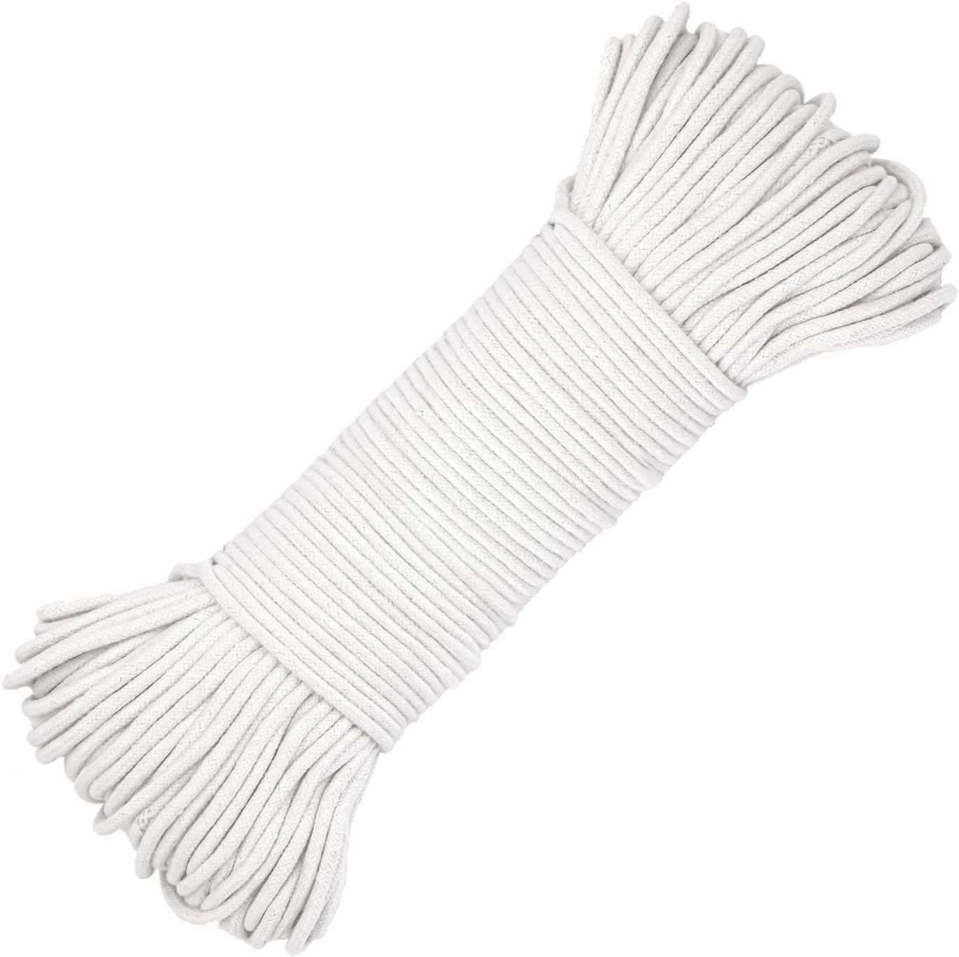 328 Feet Cotton Clothes line Rope-Premium Diameter 7/32 Inch Cotton Rope for Heavy Duty Outdoor Use- Perfect for Laundry Line Dryer, Camping Travel & Home Use DIY Rope
