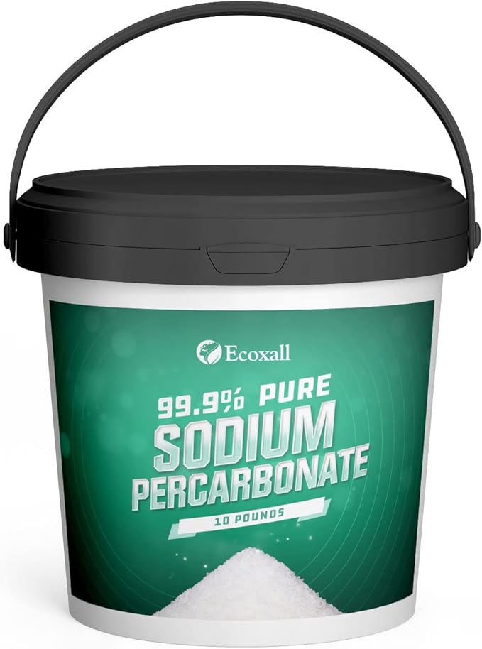 Ecoxall Sodium Percarbonate, 99.9% Pure Oxygen Bleach Powder, Laundry Stain Remover, Whitener, and Detergent Booster, Dishwasher Cleaner and Deodorizer, 10 lbs (160 oz), Pack of 1