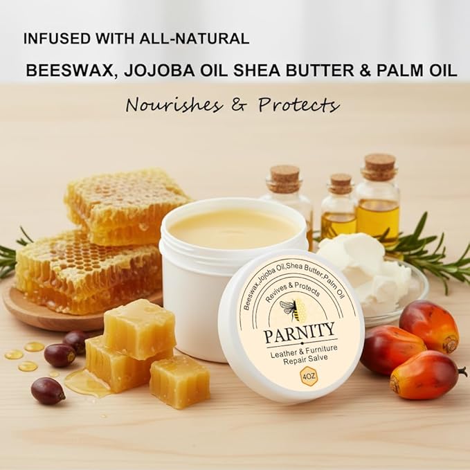 Leather & Furniture Repair Salve,Conditioner for Couches Purse Bag Car Seat,Polisher Moisturizer and Restorer Leather Wood and Vinyl,Prevent Cracking or Fading