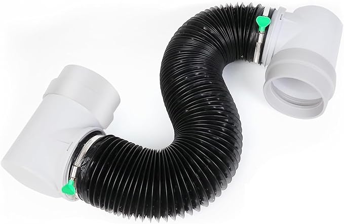 Upgrade Dryer Vent Hose for Tight Space, Dryer Vent Hose Kit, 90 Degree Dryer Vent Elbow with Dual Silicone Seal Connector, High Sealability, Dryer Vent Vacuum Hose Attachment
