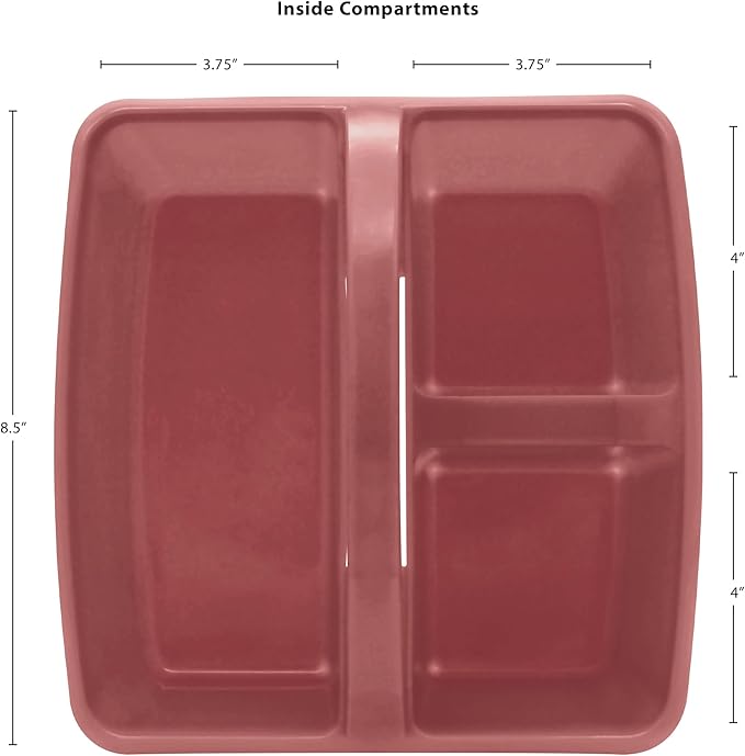 Teacher Created Resources Deep Rose Portable Plastic Storage Caddy 6-Pack for Classrooms, Kids Room, and Office Organization, 3 Compartments