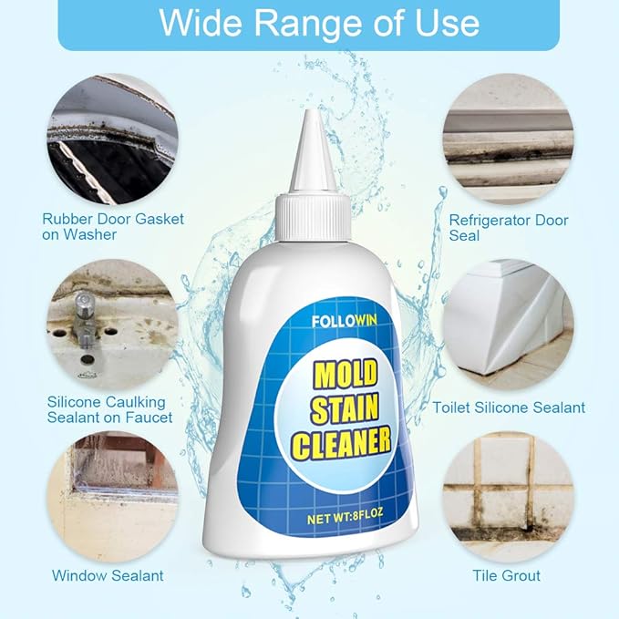 FOLLOWIN Household Mold and Mildew Stain Cleaner Gel Home Cleaner for Front Loader Washing Machine Seal, Coffee Machine Cleaner and Descaler, Espresso Coffee Maker Cleaner