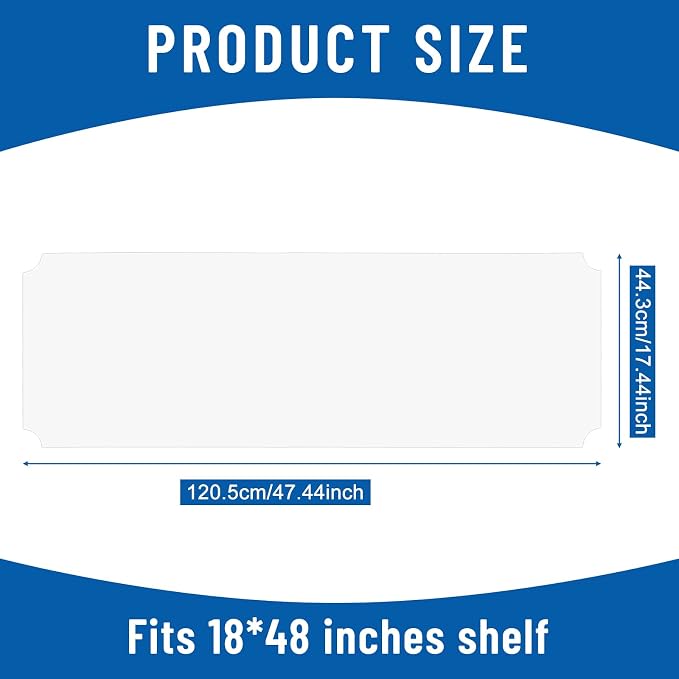 Frienda Set of 6 Wire Shelf Liner 18 x 48 Inch Heavy Duty Shelf Liners for Wire Shelving, Waterproof Non Adhesive Plastic Mat for Metal Rack Kitchen Shelves, Shoe Rack