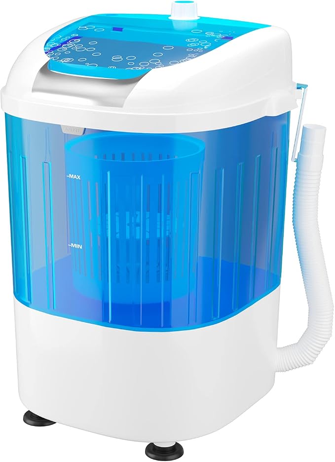 5.5lbs Mini Washing Machine w/Spin Dryer, Portable Clothing Washer Single Tub Washing Machine, Compact Laundry Washer Machine w/Cycle Basket and Drain Hose