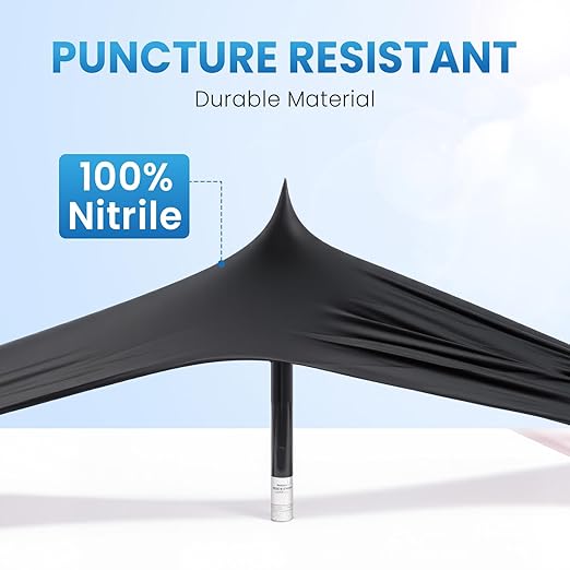 Borje Nitrile Gloves Medium, 1000 Count Disposable Gloves, Black, Latex-Free Powder-Free, Medical Exam, Food Safe, Cleaning, Cooking