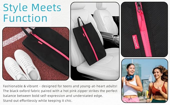 Smell Proof Shoe Bags for Travel & Sports Odor Resistant, Waterproof Storage for Gym, cycling,Soccer, Golf,Shoe Bags Fits Girls Durable Zipper Closure