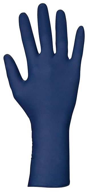 Thickster Powdered Latex Disposable Gloves. Size Medium. Blue Color, 14 mil Thickness, 12" Length. Fully Textured for Superior Grip. Single Use. Pack of 50. (6602)