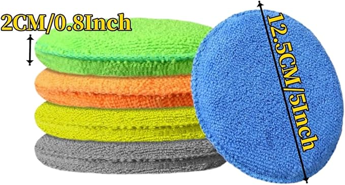 Microfiber Car Applicator Pads Advanced Car Paint Polishing and Waxing Sponges Cars Paint and Cockpit Detailing Care Tool(3PCS Blue)