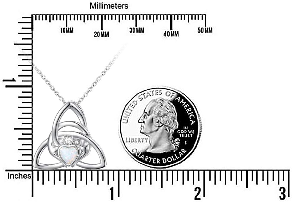 FLYOW 925 Sterling Silver Good Luck Irish Jewelry Celtic Knot Pendant Necklace for Women Birthday Graduation Gift