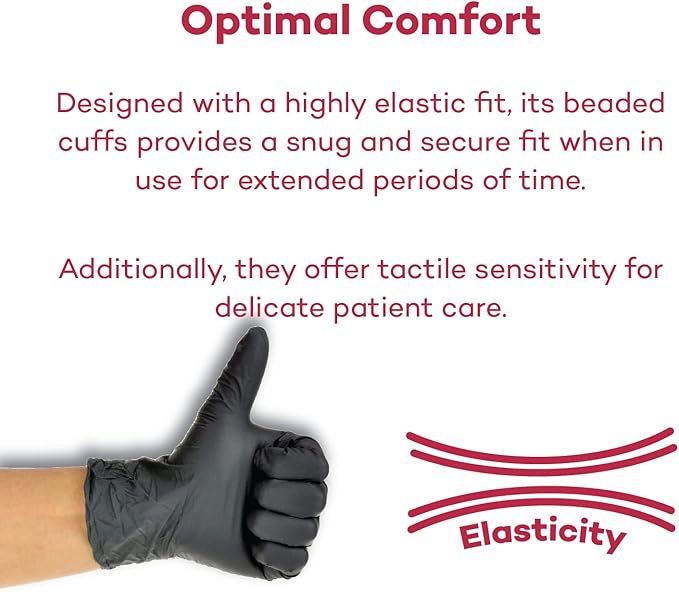 Dealmed Black Nitrile Exam Gloves – Disposable Multi-Purpose Use Medical Gloves Use for First Aid and Medical Facilities