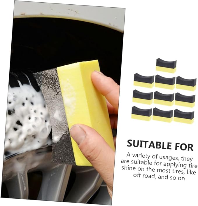 50pcs Tire Shine Applicator Pads Reusable Car Wax Polishing Sponges for Tire Dressing and Detailing for Off-Road and Comfortable Grip and High Absorption