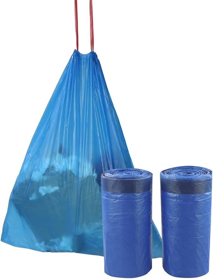 3 Gallon Drawstring Small Trash Bag, Garbage Bags, Blue, 220 Counts