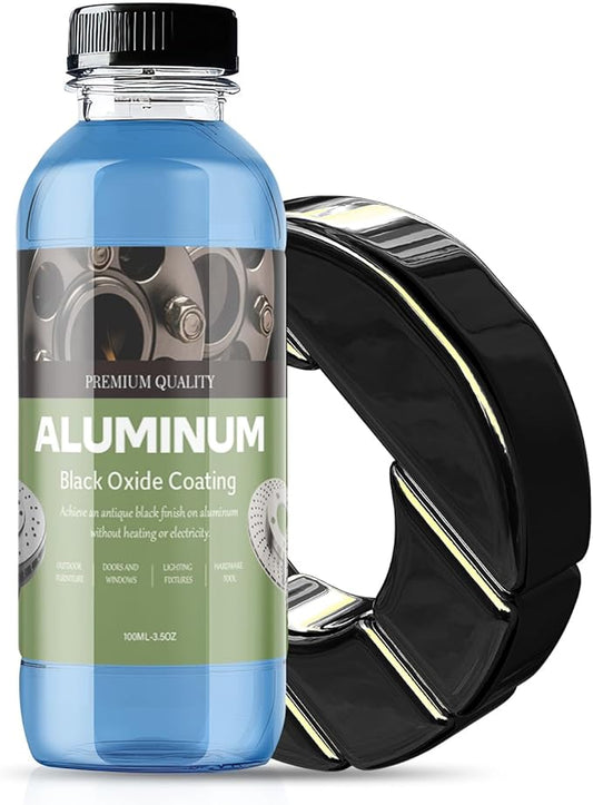 LIIZOUSUDA Professional Aluminum Black Metal Finish | Aluminum Black | Black Oxide Coating | Metal Blackening Solution for Restoring Scratched and Marred Areas | Fast-Drying Fast-Acting, 3.5 Fl oz.