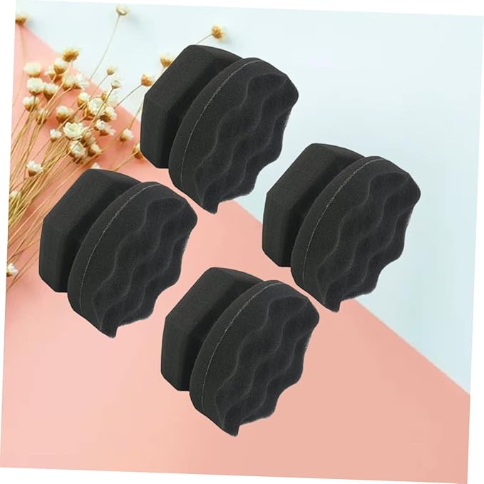 FAVOMOTO 12pcs Handy Wax Sponge Wave Pattern Polishing Sponges for Car Waxing and Detailing for Dashboard Seats Cleaning Durable and Easy to Grip Black