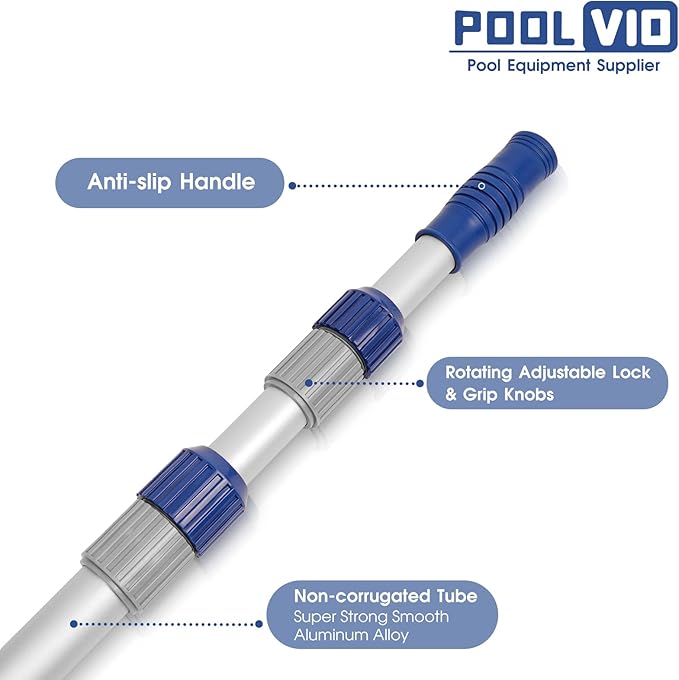 Poolvio 13.5'' Pool Skimmer Net & 12FT Telescopic Pole