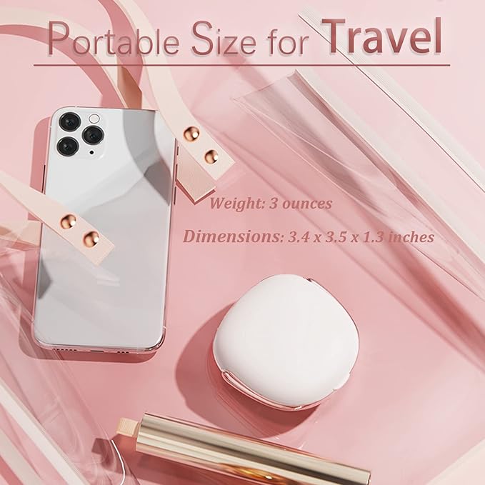Contact Lens Cleaner, Portable Ultrasonic Contact Lens Cleaning Machine with USB Charger and Solution Soak Case Kit for Soft Lens, Colored Contact Lens, Hard Lens, RGP Lens and OK Lens (White)