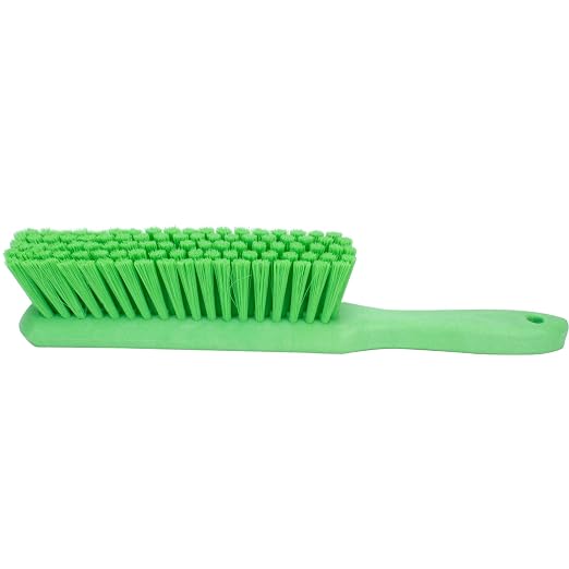 SPARTA 8 Inch Soft Counter Brush with Polyester Bristles and 5 Inch Handle, Color Coded Handheld Broom for Tables Countertops and Foodservice Surfaces, 13 Inch Overall Length, Lime, Pack of 6