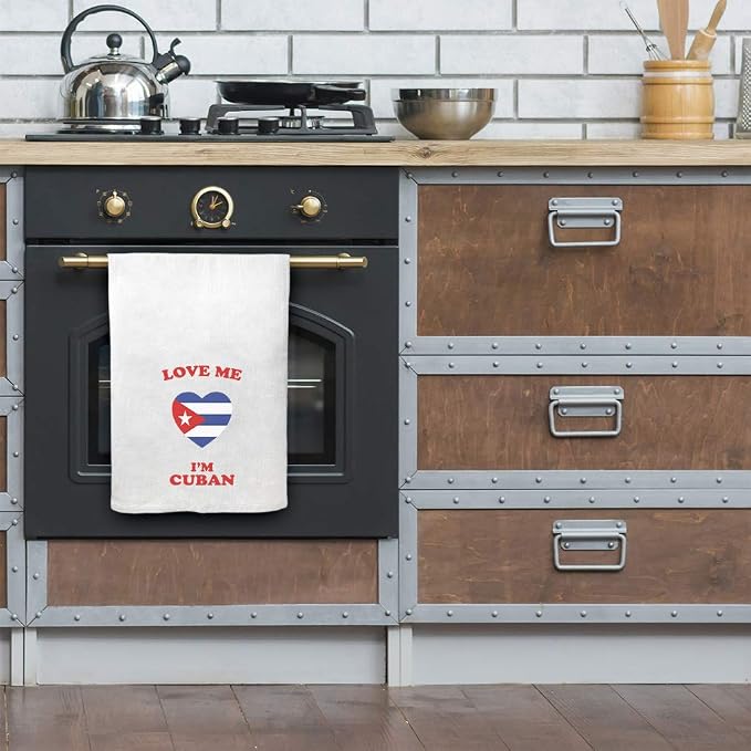 Style In Print Custom Decor Flour Kitchen Towels Love Me I'm Cuban Countries Countries Love Me Cleaning Supplies Dish Towels Personalized Text Here
