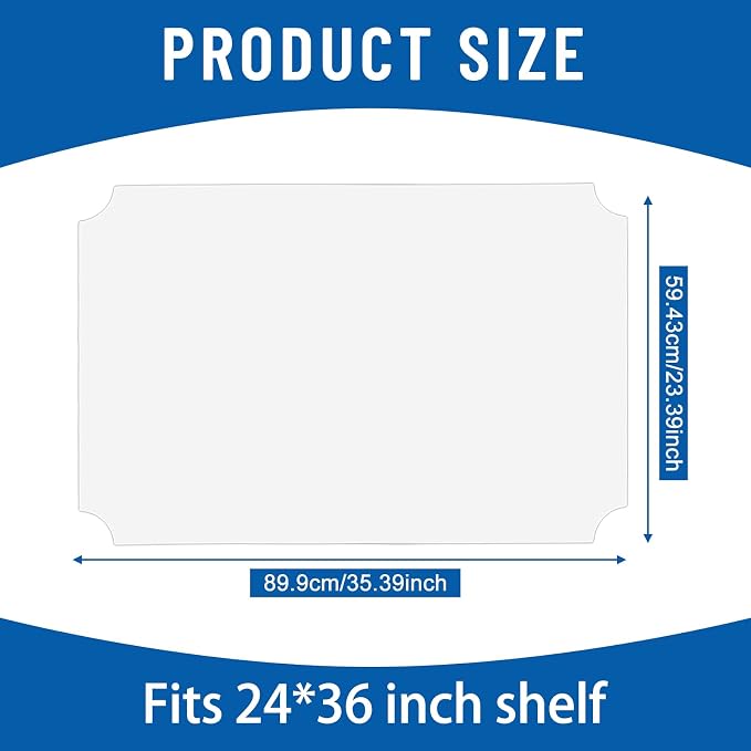 Frienda Set of 5 Wire Shelf Liner 24 x 36 Inches Heavy Duty Waterproof Shelf Liners for Wire Shelving, Non Adhesive Plastic Mat for Metal Rack Kitchen Shelves, Shoe Rack(Clear)