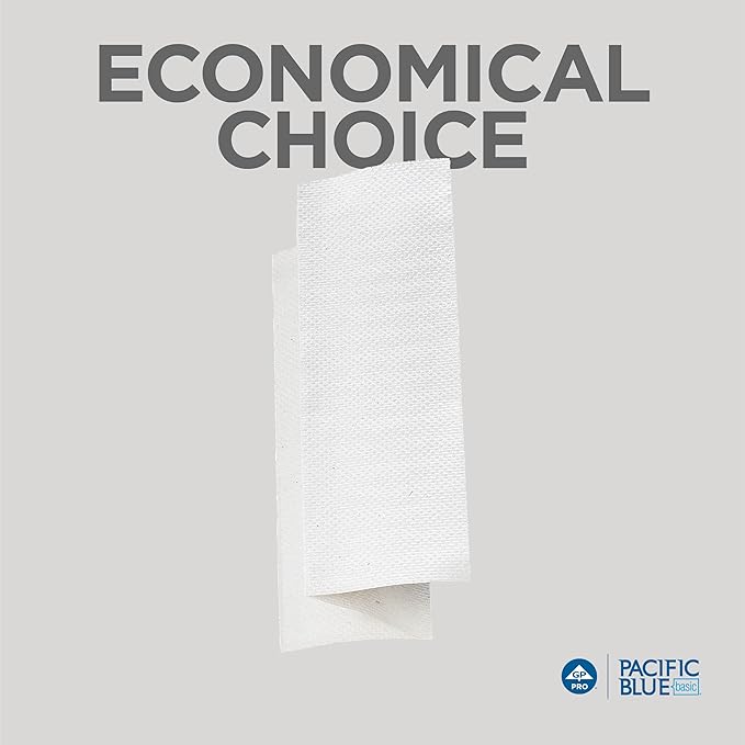Pacific Blue Basic Multifold Paper Towels by GP PRO (Georgia-Pacific), White, 20204, 250 Towels Per Pack, 16 Packs Per Case, (Case of 16 Packs, 250 per Pack)