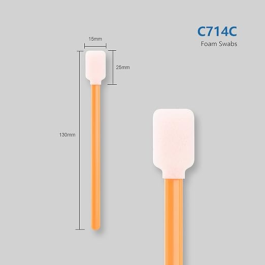 AAwipes Foam Cleaning Swab Sticks (200 pcs Large Rectangular Foam Tips, 5.25", Orange) Cleanroom Cleaning Swab Sponge Stick for Inkjet Printer, Optical Instruments