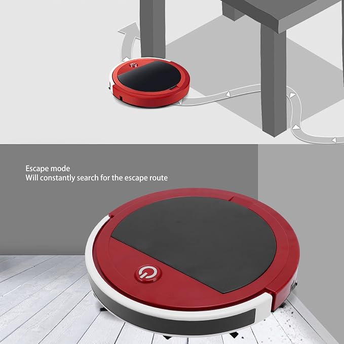 Garosa Robot Vacuum and Mop, 2800Pa Suction 3 in 1 Cleaner with Infrared Sensors, USB Charging, for Pet Hair, Hard Floor, Carpet