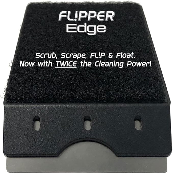 Flipper Edge 2-in-1 Scrubber Scraper Floating Magnetic Fish Tank Aquarium Cleaner with Dual Blades - Efficient Glass & Acrylic Aquarium Cleaning Tools (Standard)