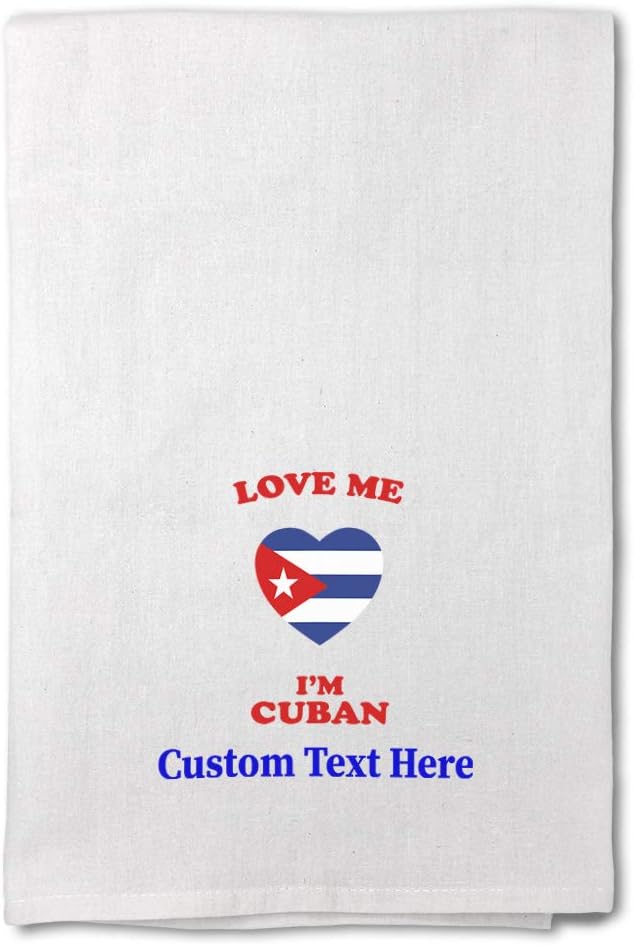 Style In Print Custom Decor Flour Kitchen Towels Love Me I'm Cuban Countries Countries Love Me Cleaning Supplies Dish Towels Personalized Text Here
