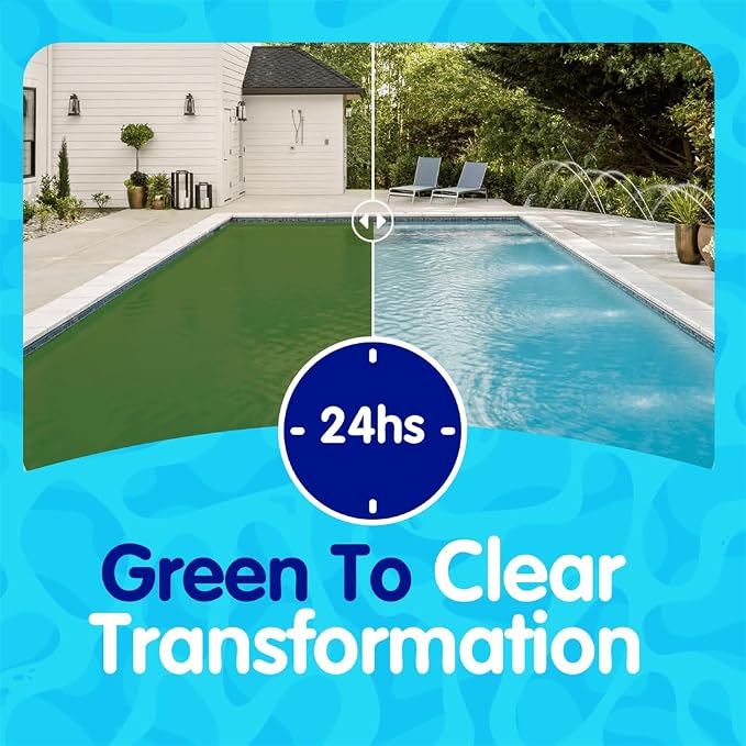 Eeziblue Monthly Pool Algaecide Bundle | Pool Booster for All Algae in Above Ground and In-Ground Swimming Pools, 4 Month Pack (5k - 10k Gallons)