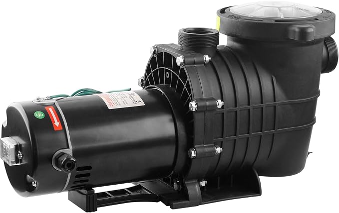 Pool Pump Above Ground/Inground,2HP 6900 GPH Powerful Selfpriming Pool Pump for 15,000-31,000 Pools for Dual Voltage Swimming Pump with Strainer Basket,Includes Pipe Fittings