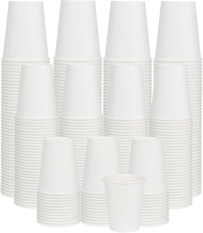 Coffee Cups 8 oz 1000 Pack, Disposable Paper Cups for Hot Beverage Drinkings, White Hot Bulk Paper Cups Suitable for Party, Picnic, Travel, and Events