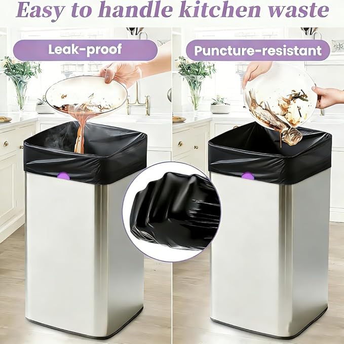 4 Gallon multipurpose trash bags, Drawstring Design, Extra Durable and Unscented Garbage Bags，1 mil, Count for Home, Bathroom, Office, Outdoor Camping，240 Count.