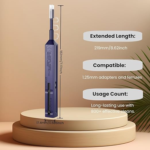LC Fiber Cleaner Pen.800+ Single Click Fiber Cleaner,1.25mm LCUPC Optical Connector Cleaner & Endface Cleaning Pen