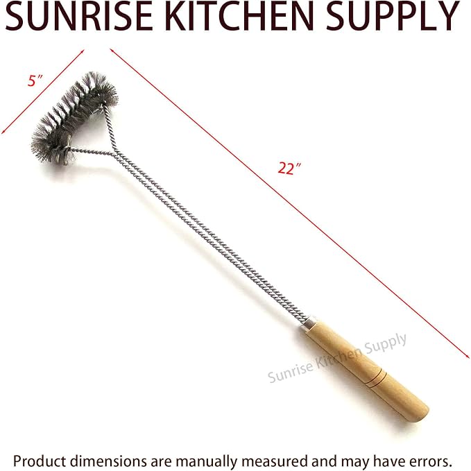 SUNRISE Fryer Brush with Long Handle (Stainless Steel, Single Brush)