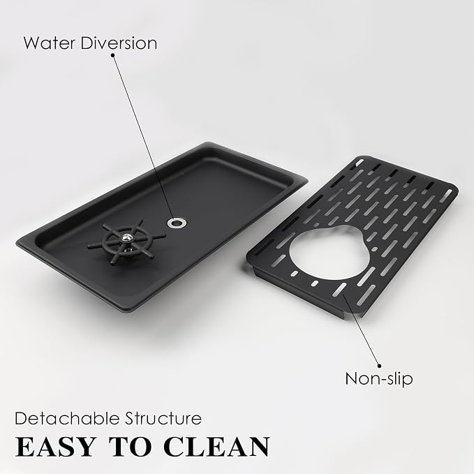 Pitcher Washer, Espresso Washer and Spray, Pitcher Rinser ，Drainage and Drip Tray, 304 Stainless Steel Bar Glass Washer Sink, Suitable for Home Kitchen, Hotel, Coffee Shop, Restaurant (Silver)