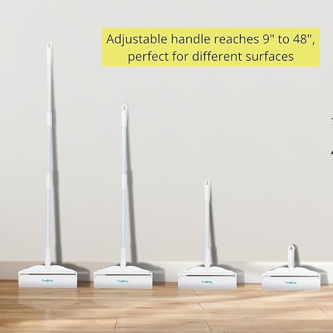 True & Tidy StickyPro XL Lint Roller Value Set with 2 Lint Roller Refills, Heavy-Duty Durable, Adjustable Handle Works Great on Pet Hair, Clothing, Furniture and More, 360 Sheets Total, Refillable