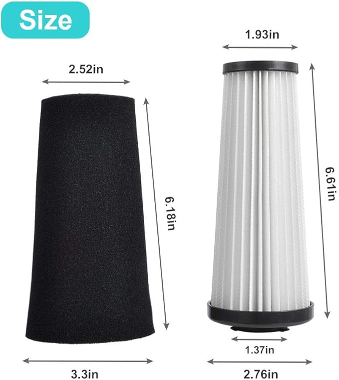 4 Pack F112 Filter Replacement & 4 Pack Style 5 Belt Compatible with Dirt Devil UD70161, UD70167, UD70181, UD70185 Power Max Upright Vacuum
