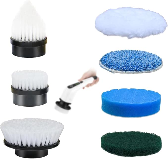 Leebein ANS-8050 Electric Spin Scrubber + Extra 7PCS Replacement Brush Heads