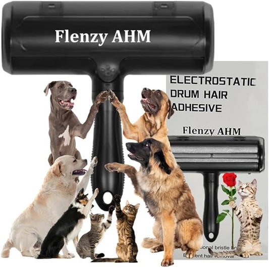 Pet Hair Remover Tool, Reusable Lint Roller Brush for Cat and Dog Hair and Fur Remover from Sofa, Couch, Furniture, Carpet, Bedding, Clothes and Car Seat. Waterproof, Portable and Easy to Clean-Black